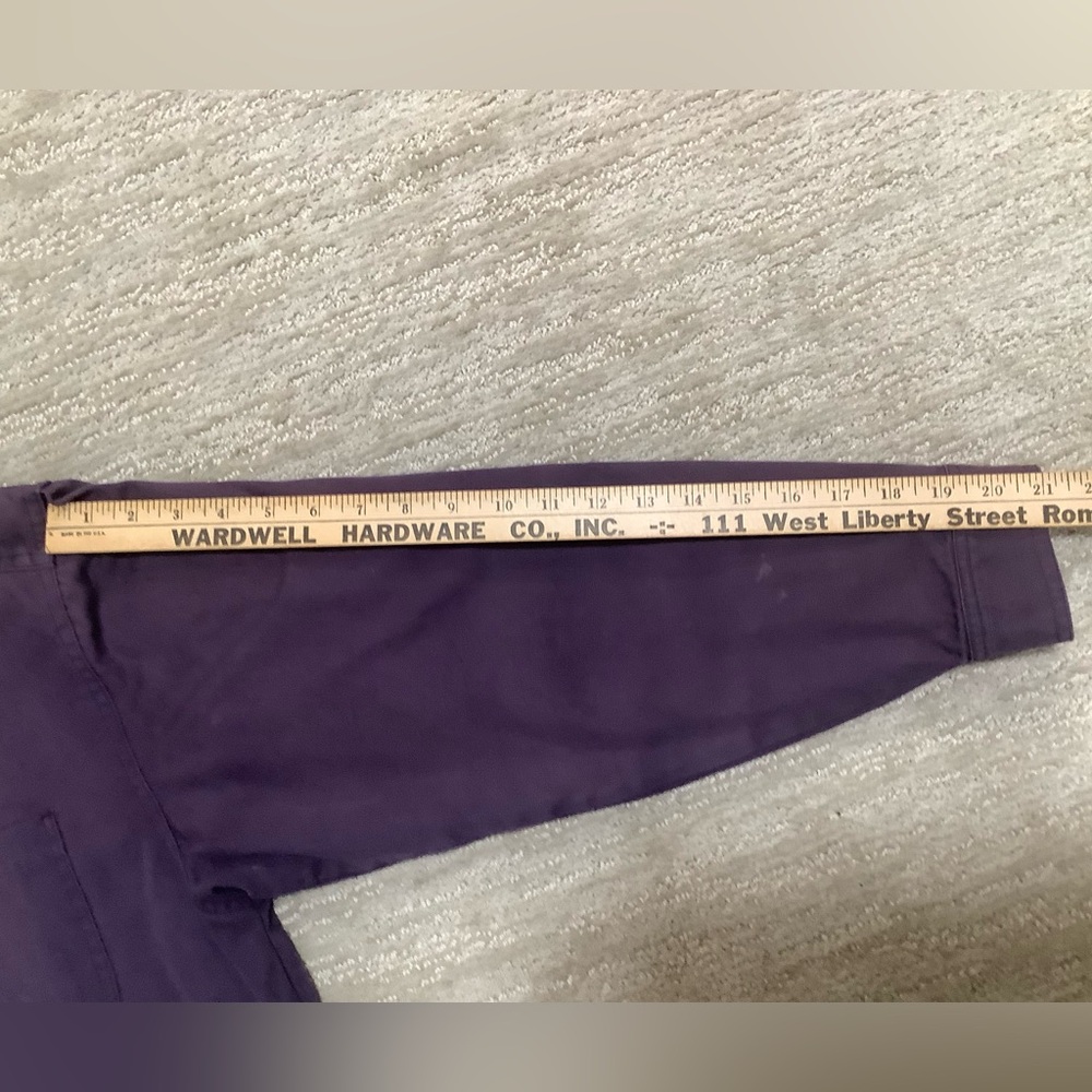 Talbots Classic Purple barn coat with brown leather collar and flannel lining - Picture 10 of 11